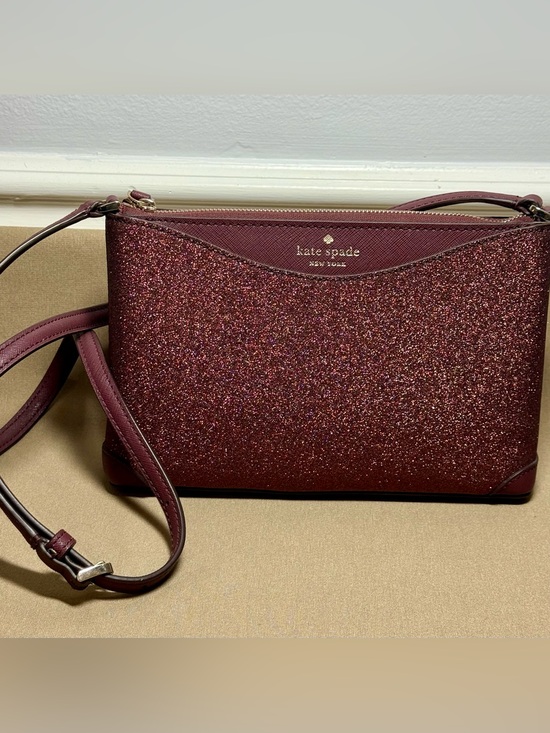 kate spade Handbags - kate spade NWOT burgundy glitter crossbody bag